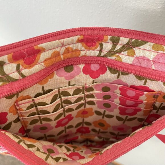 Vera Bradley Lizzy Crossbody Bag Purse Retired Folkloric Pattern Pink Cream - Picture 8 of 10